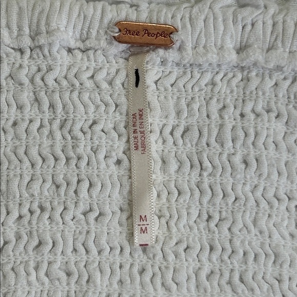 FREE PEOPLE CECELIA SMOCKED EMBROIDERED FLORAL CROPPED TOP SZ M - Picture 9 of 16